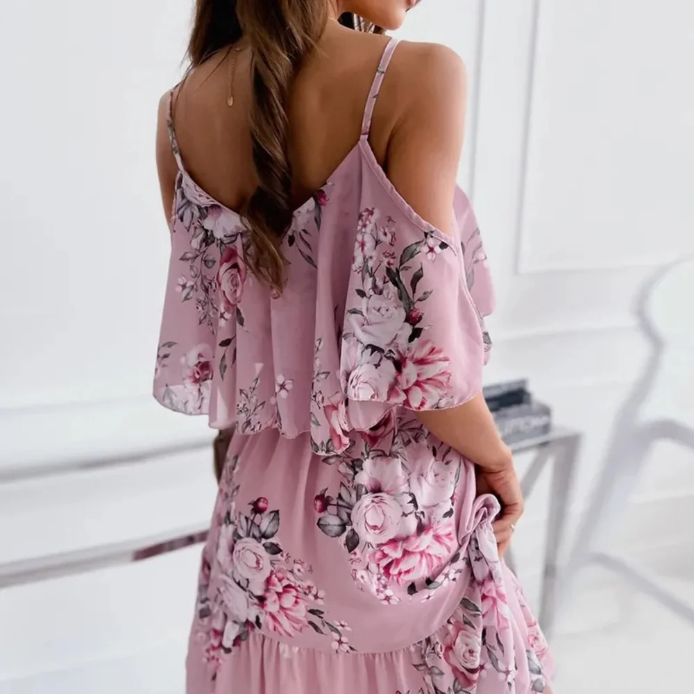 Soft Bloom Floral Cold-Shoulder Mini Dress - Picture 3 of 3